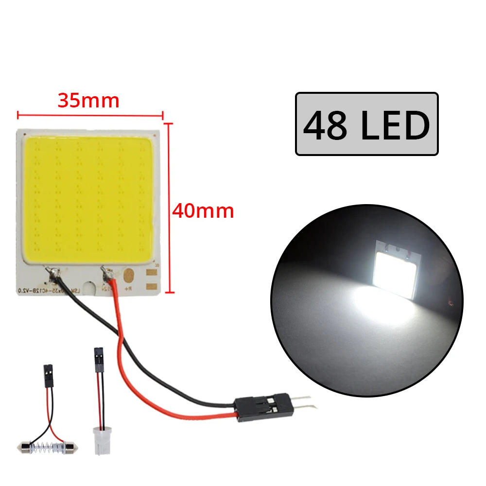 4x Cob 18SMD 24SMD 36SMD 48SMD White T10 W5w Car Led Clearance License Panel Lamp Auto Interior Reading Bulb Trunk Festoon Light