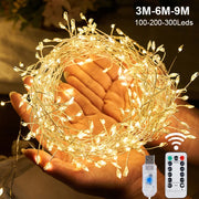 Add festive sparkle with these USB-powered LED firecracker string lights—complete with remote control for easy lighting and fun!