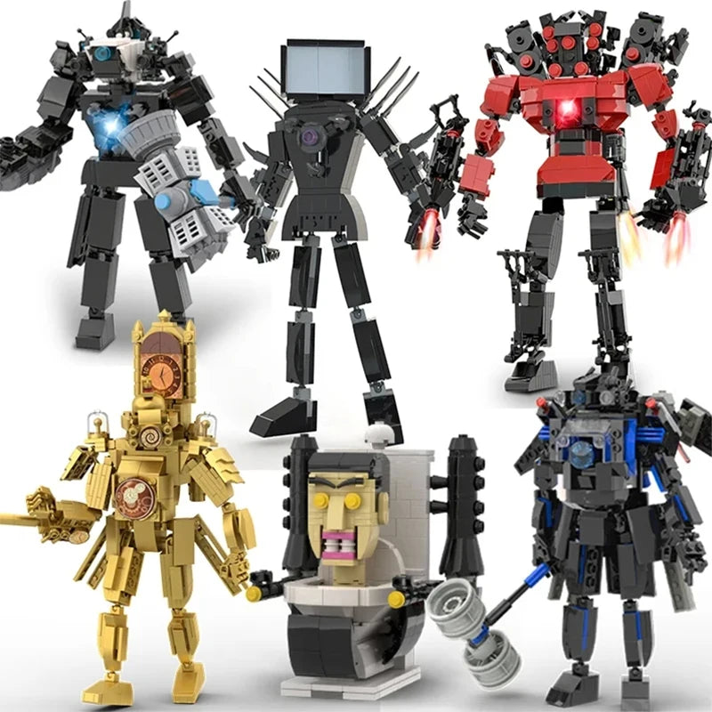 Moc Skibidi Toilet Action Figures Model Building Blocks Camerman Titan Speakerman Surveillance Man TVMan Boys Toys For Kids Gift