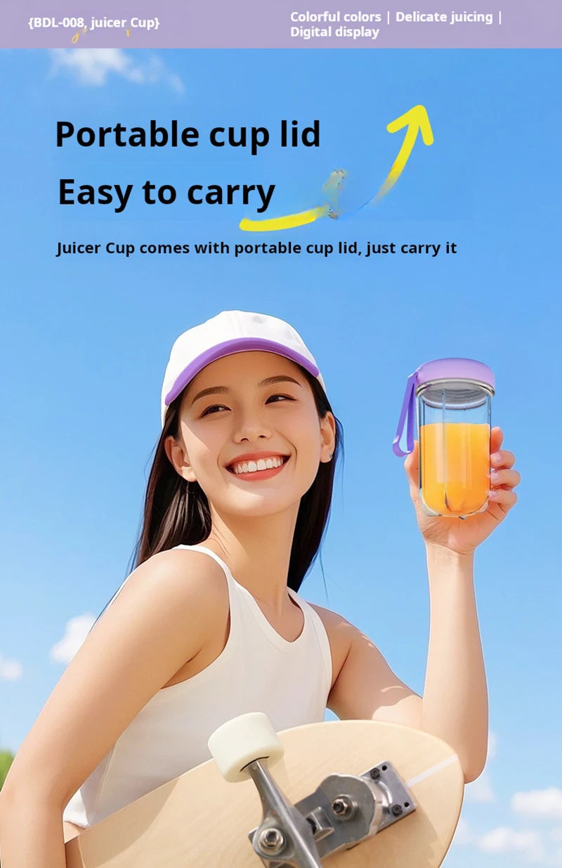 Blend on the go with this portable, USB rechargeable cordless mini juicer mixer—perfect for fresh smoothies anytime, anywhere!