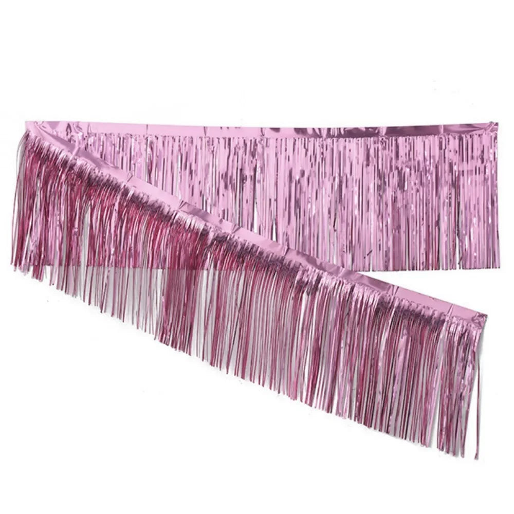 Multicolor Drizzle Garland Encryption PET Metallic Foil Fringe Thickening Background Ornament Tassel String Party Supplies