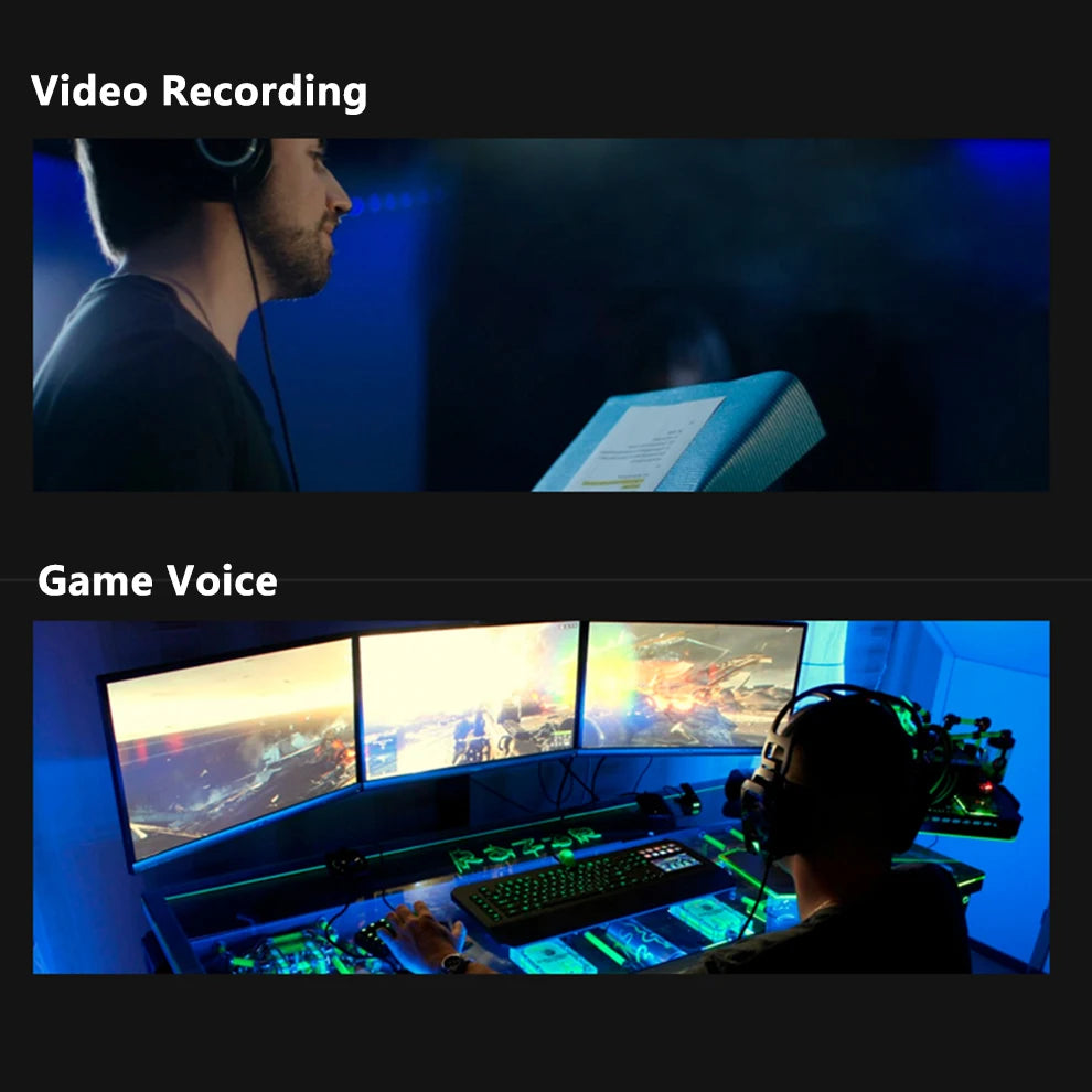 USB Microphone Studio Professional Condenser Microphone for PC Computer Recording Streaming Gaming Karaoke Singing Mic