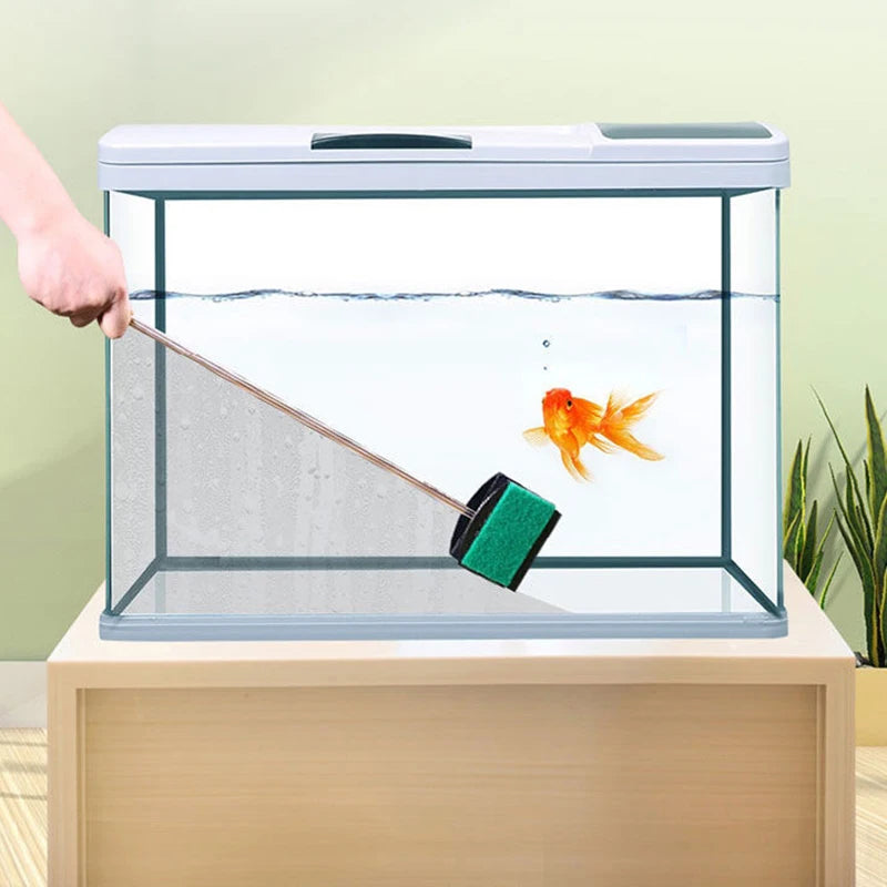Fish Tank Brush Long Handle Brush Double-sided Cleaning Brush Aquarium Cleaning Tools