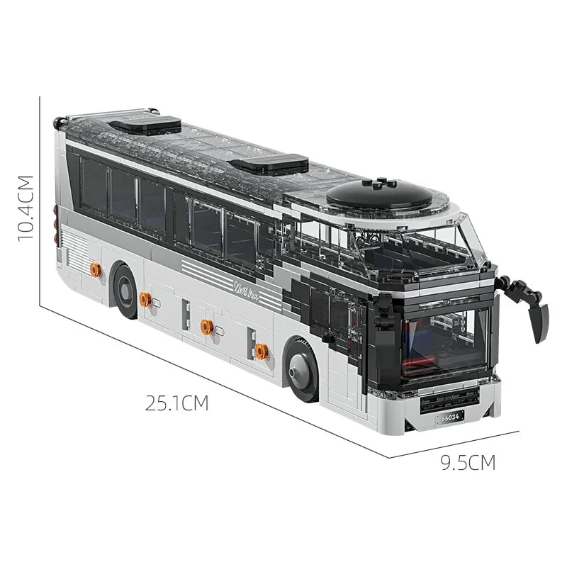 811PCS City Tour Bus Building Blocks Double-Decker Tourist Bus Model Bricks Desktop Ornaments Diy Puzzle Toys Holiday Gifts