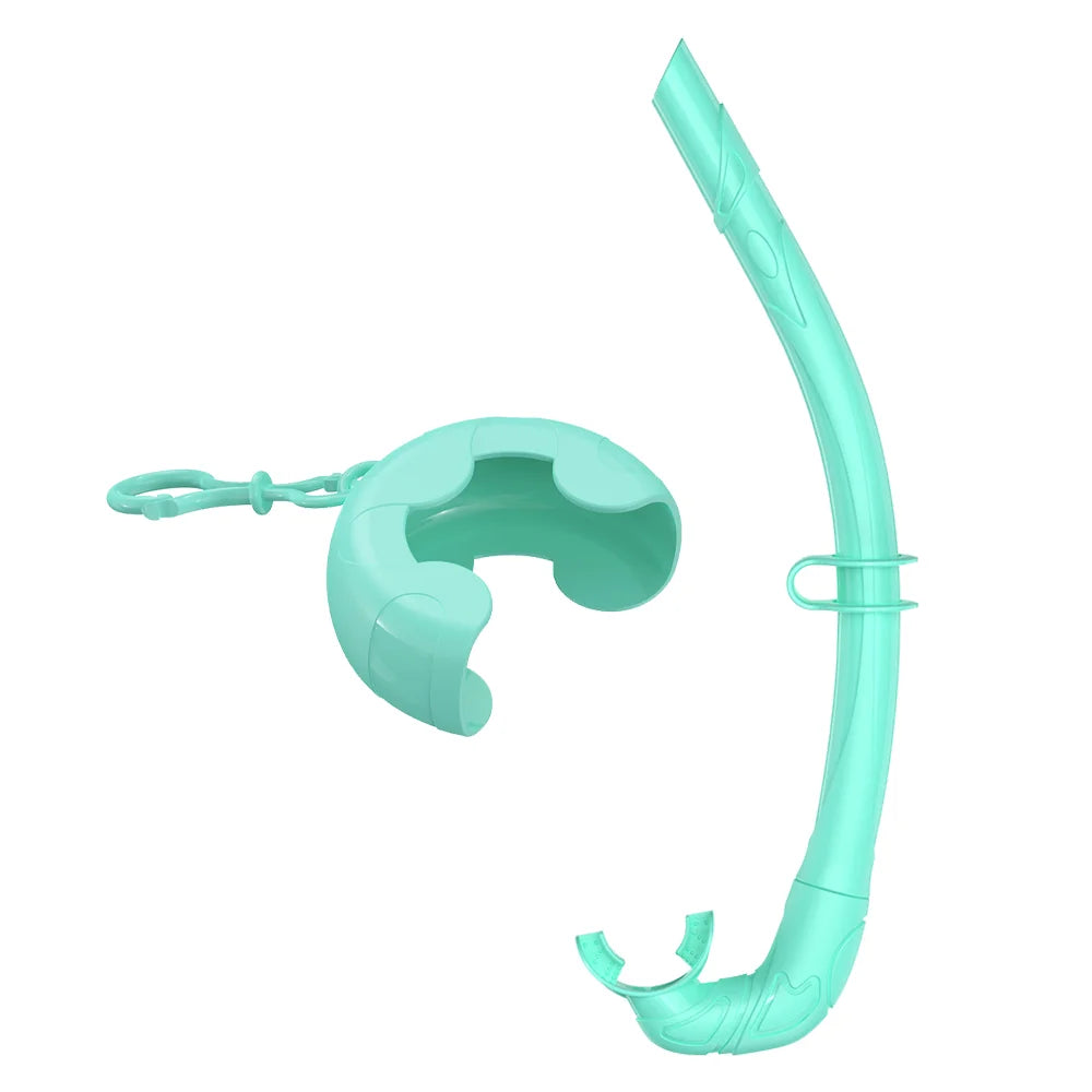 Silicone Snorkel Soft Flexible Foldable Easy-Breath Anti-Drop Adults Scuba Diving Freediving Swim Training Easy Carry for Travel