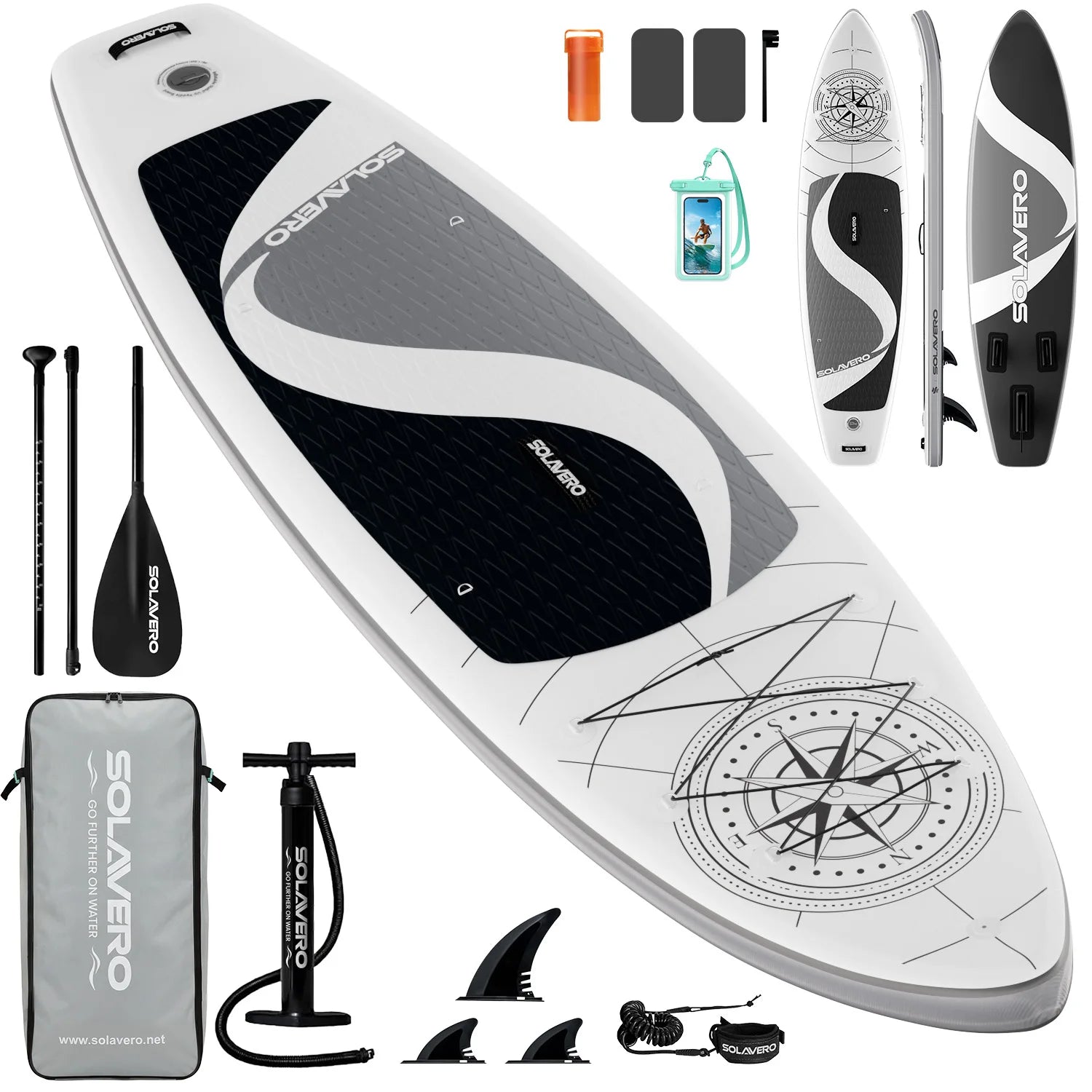 Inflatable SUP Board Complete with A Full Set of SUP Accessories, Featuring Three Removable Tail Fins and A Non-slip Deck for Adults. Available in A Wide Variety of Patterns and Designs,Suitable for A Range of Water Sports.