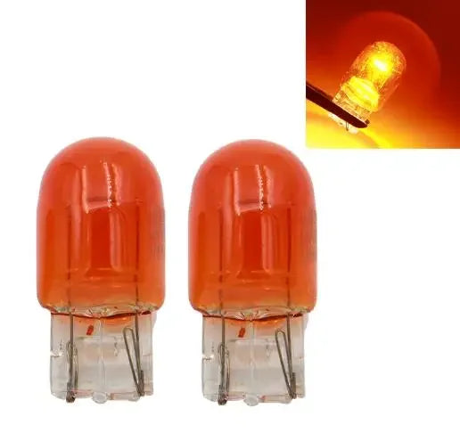 2Pcs T20 7443 W21 5W 7440 Glass Halogen Turn Signal Lamp Brake Stop Lights Bulb Daytime Running Lights Warm White Reversing Bulb
