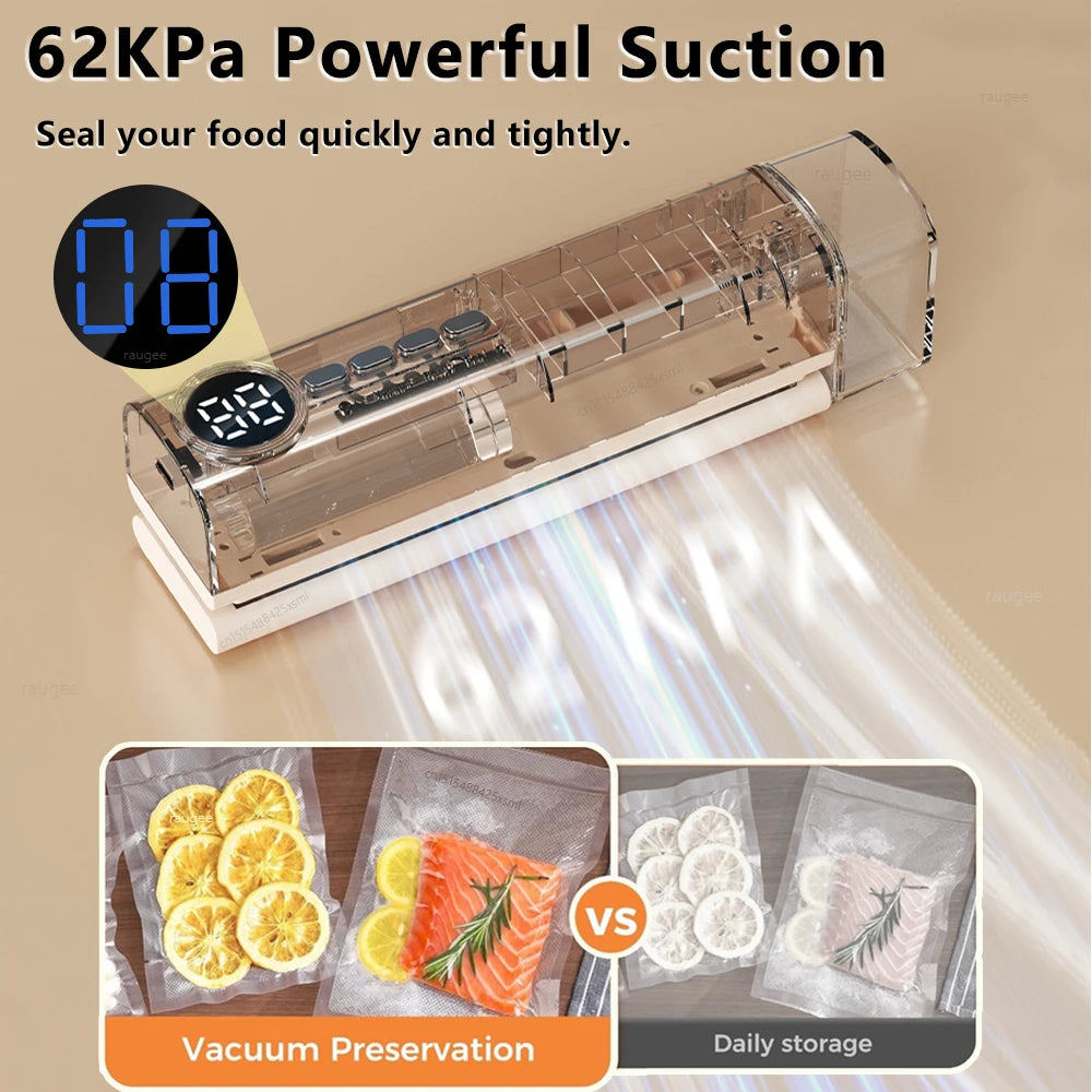Food Vacuum Sealer Vacuum Packaging Machine Automatic Household Plastic Bag Sealer Food Vacuum Sealing Machine with Sealing Bags