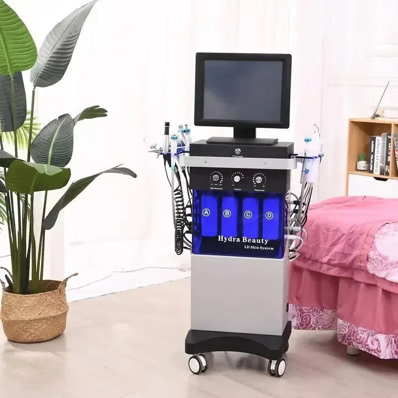 Hot selling 14 in 1 Diamond Peeling Hydro facial machine water jet Aqua facial Vacuum Skin Care Cleaning lifting bubble spa