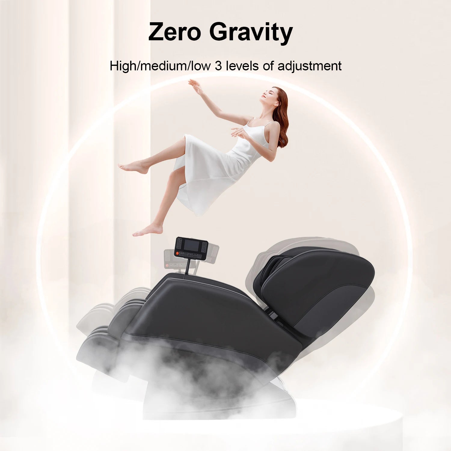 2026 New Zero Gravity Full Body Massage Chair - 10 Fixed Rollers, with Heating, Foot Massage, and Touchscreen Controls