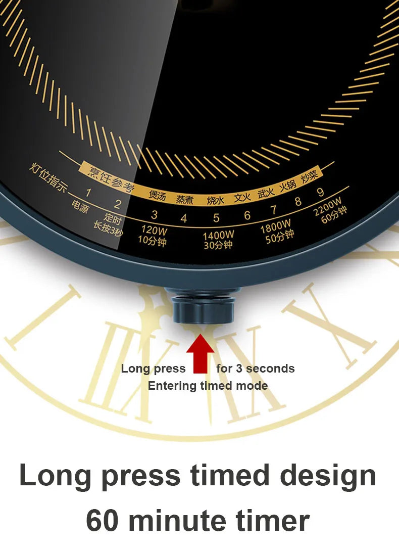 DMWD 2200W Electric Induction Cooker Household Round Smart Heat Plate Creative Precise Control Cookers Hob Cooktop Plate Hot Pot