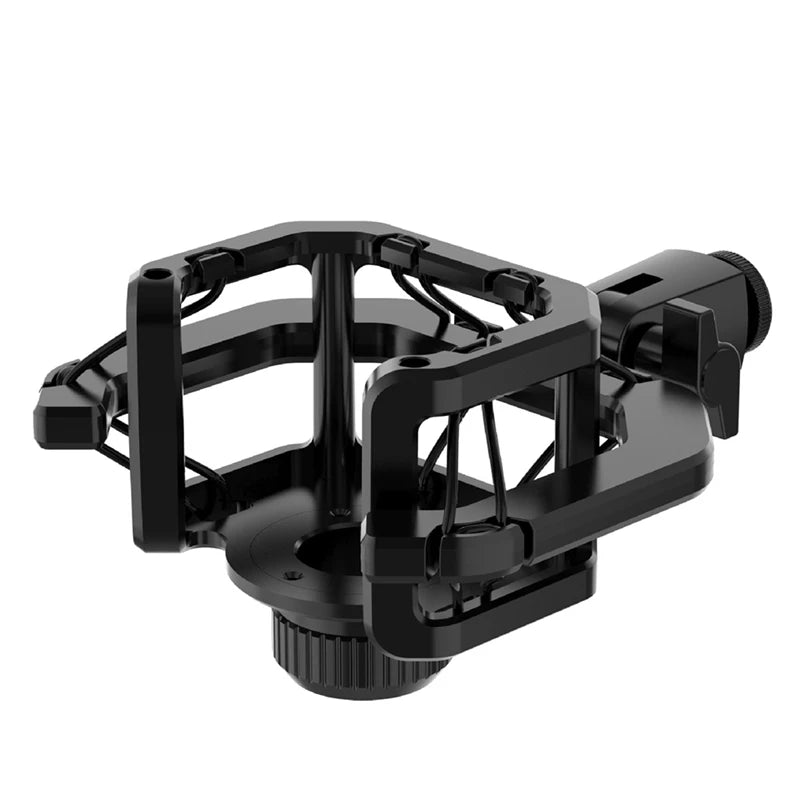 Improve your audio quality with this microphone shock mount featuring a filter and windscreen. It reduces noise and vibrations for stable, clear sound—perfect for professional recordings!