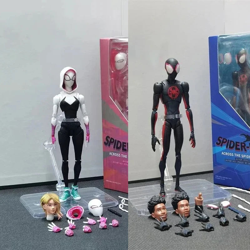Anime Spider-man Shf Figuarts Miles Morales Gwen Action Figures Gwen Spider Woman Figurine Spiderman Figure Pvc Model Doll Toys