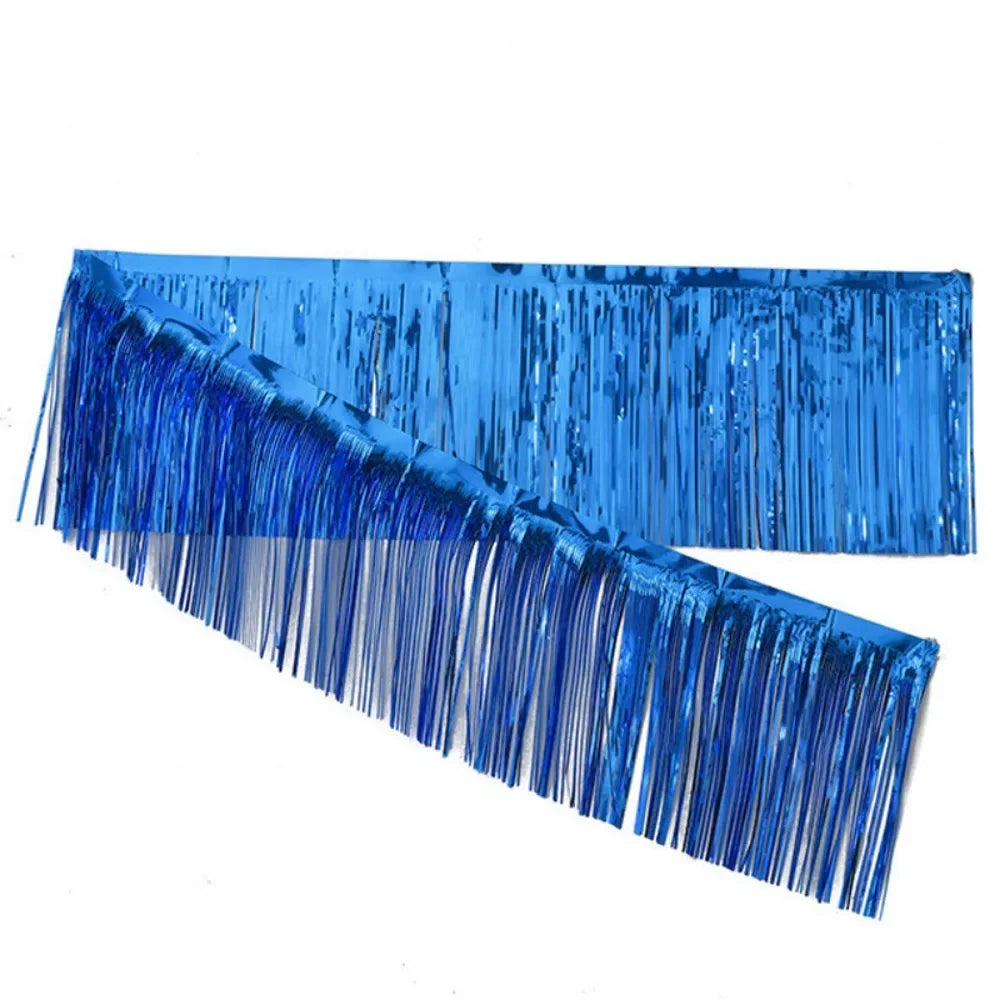 Multicolor Drizzle Garland Encryption PET Metallic Foil Fringe Thickening Background Ornament Tassel String Party Supplies