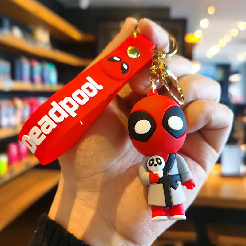 Anime Deadpool Doll Cartoon Anime Silicone Keychain Pendant Car Chain Backpack Silicone Keychain Gift for Friends
