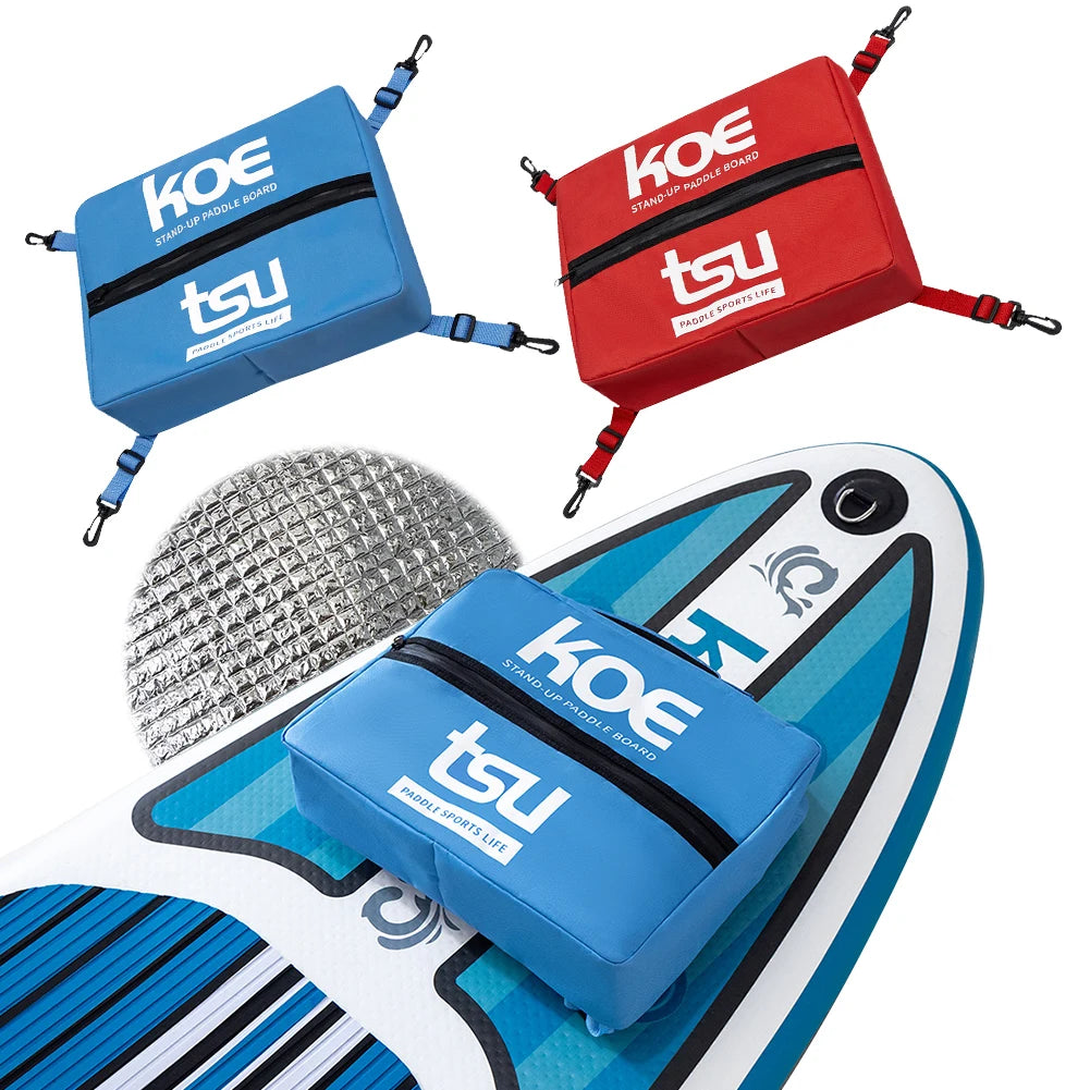 KOETSU Paddle Board Storage Bag Adjustable Paddleboard Deck Cooler Bag Sealed Zipper Food Storage Bag for Stand-Up Paddleboard