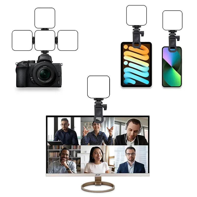 T64 RGB LED Photographic Lighting 2500-9000K Fill Lamp for Smarthphone Camera Gopro Tiktok Video Photo Shooting Small Light Kit