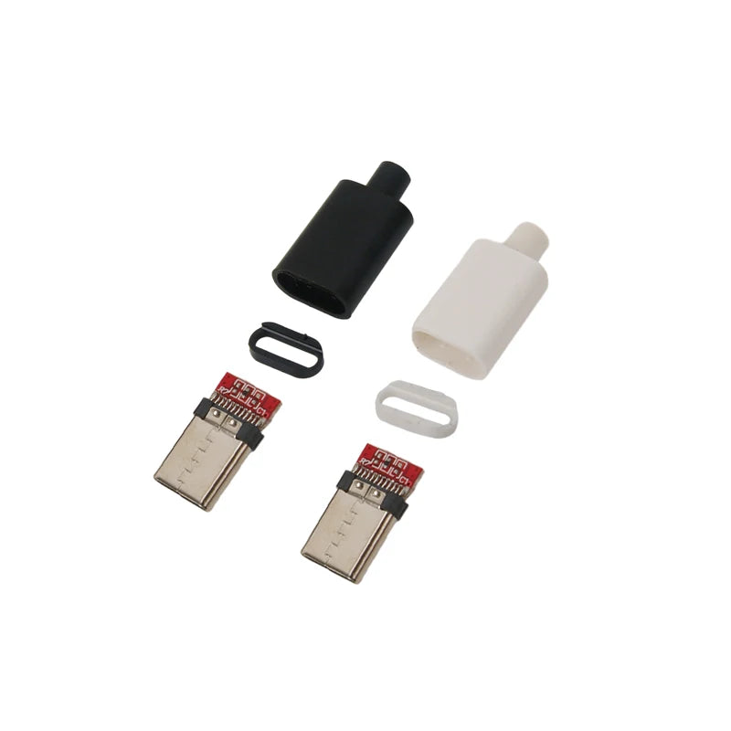 5Pcs TYPE C USB 3.1 24 Pin Male Plug Welding Connector Adapter with Housing Type-C Charging Plugs Data Cable Accessories Repair