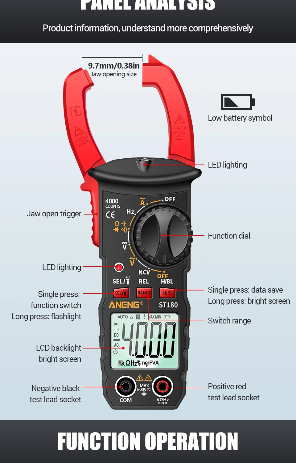 Current Clamp Meter Digital Voltage Tester