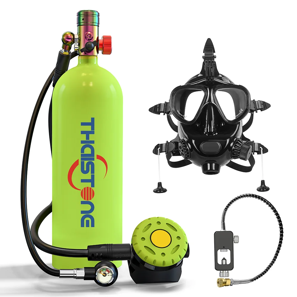 THAISTONE-Scuba Diving Air Tank with Mask Underwater Breath Air Tank, Oxygen Tank, Snorkeling Equipment, 2.3L, 30-40 Minutes