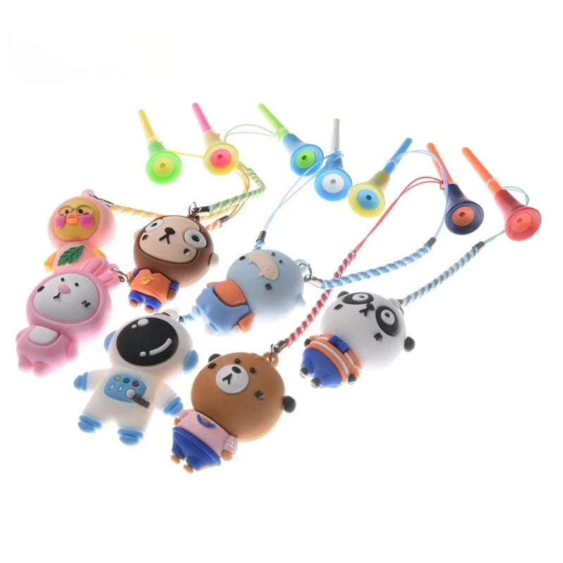 5pcs Golf Tees Random Color Rubber Nail Plastic Ball Seat with Anti Loss Rope Cartoon Pattern TA125