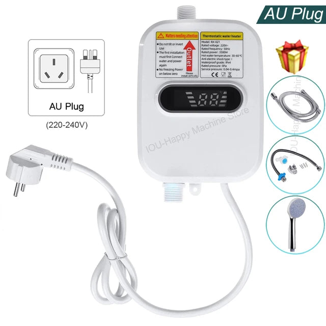 EU/US Plug 3500W Electric Thankless Mini Instant Hot Water Heater 220/110V bathroom Faucet Tap Heating 3 Seconds Instant Heating