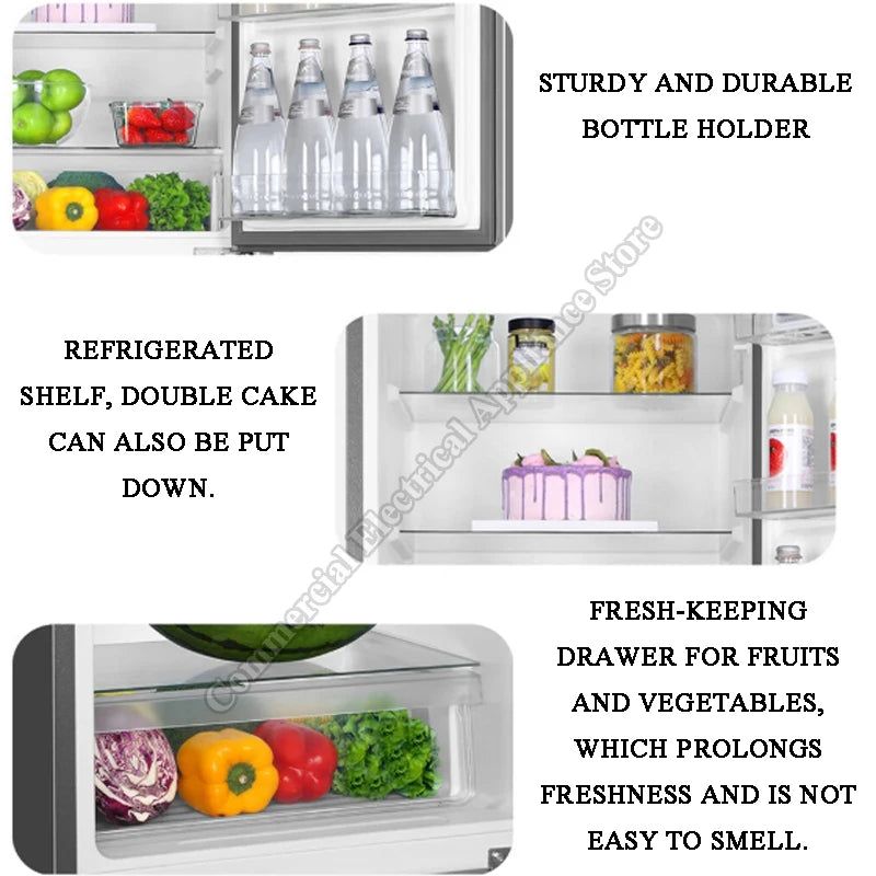 Refrigerator Household Three Doors 206 Liters Energy-Saving Fresh-Keeping Freezer