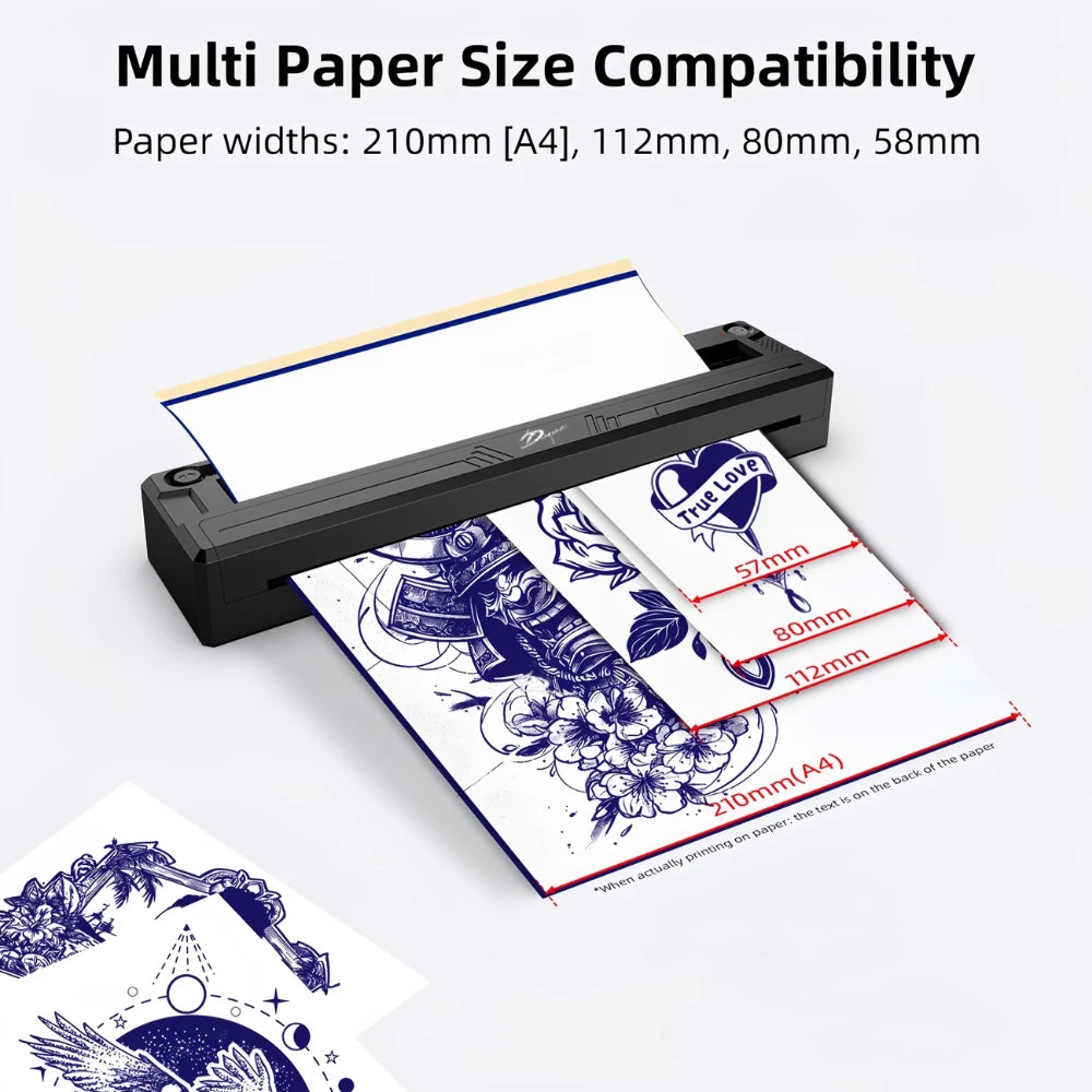 Wireless M8 Tattoo Transfer Stencil Printer Thermal Machine Kit Compatible with Smartphone & PC Tattoo Printer