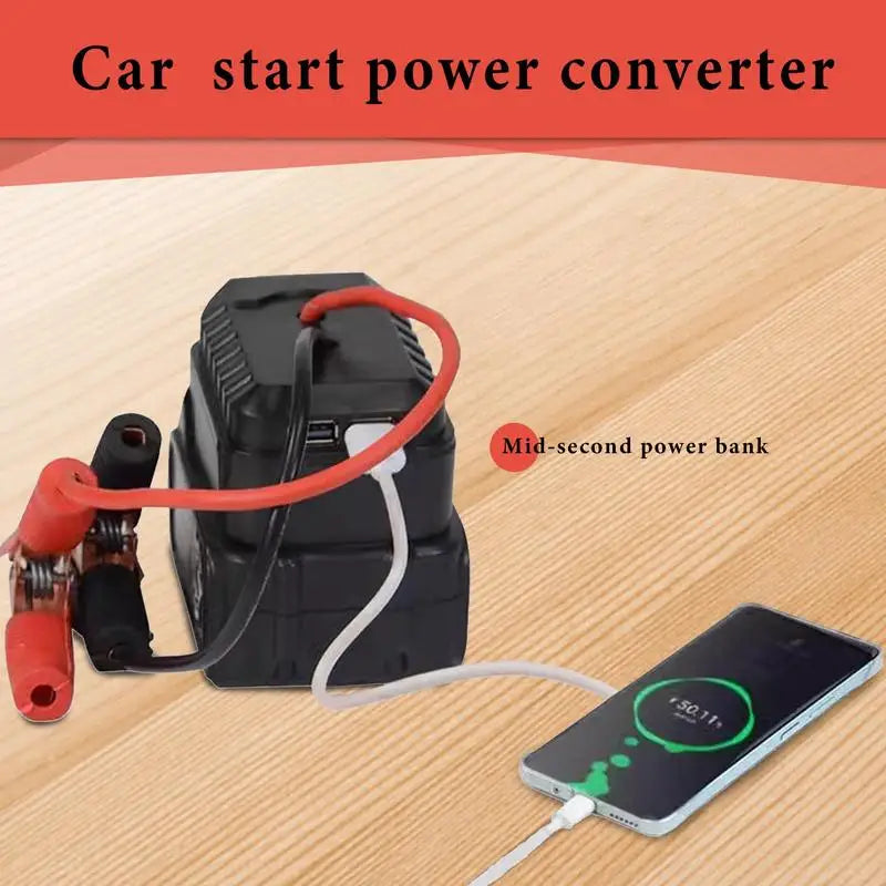 Jump-start your car effortlessly with this quick-charging lithium battery jump starter—featuring double USB ports for charging your devices on the go!