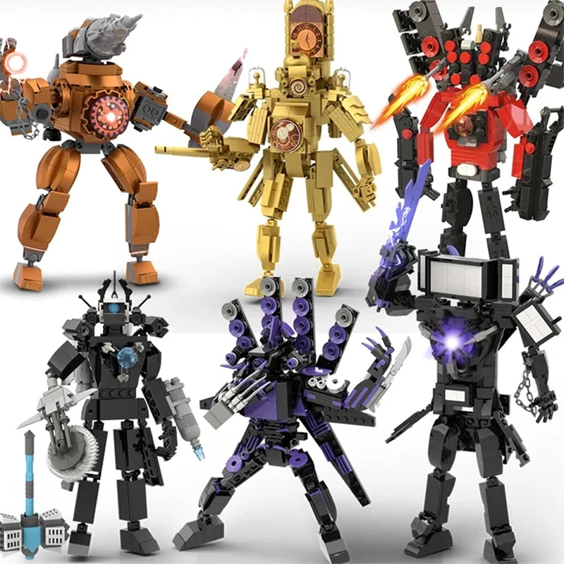 Moc Skibidi Toilet Action Figures Model Building Blocks Camerman Titan Speakerman Surveillance Man TVMan Boys Toys For Kids Gift