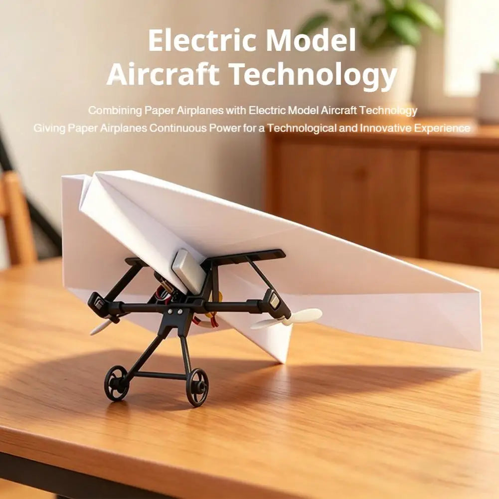 DIY RC Paper Airplane Kit DIY Electric Remote Control Plane with Dual Propellers Lightweight Flying Toy Micro Fixed Wing Drone