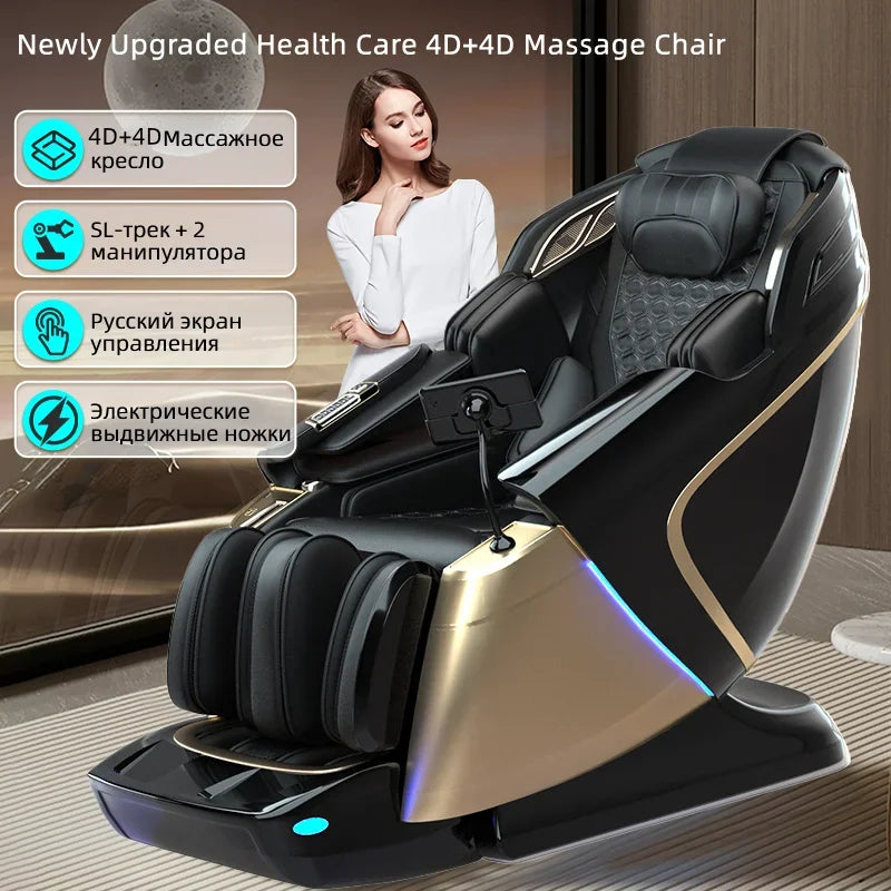 Home Electric Massage Chair Full Body 8D Daul Core Zero Gravity SL-Track Shiatsu Stretch Professional Massage Chairs with Heat