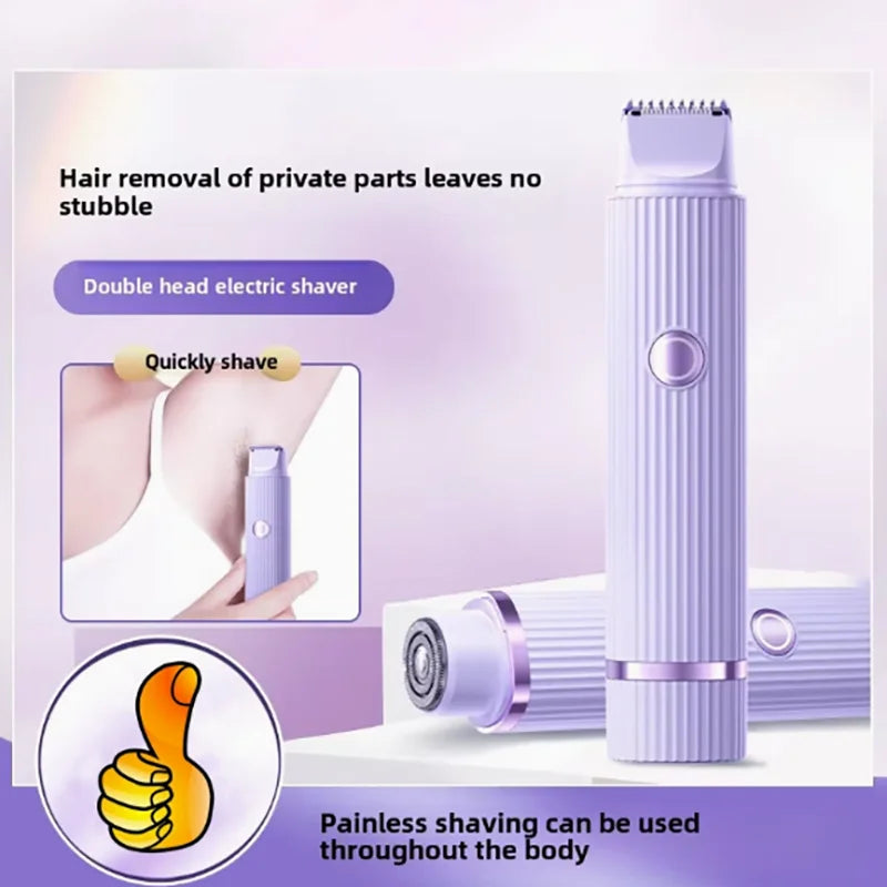 Hair Removal Ladies Double-Head Shaver Pubic Hair Plucking Trimmer Electric Shaver Hair Removal Hair Removal Instrument