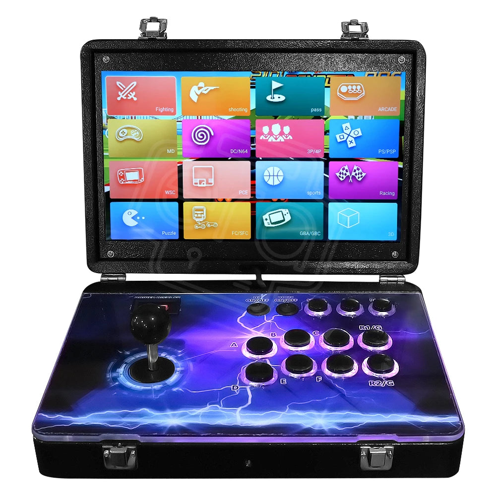 14 Inch Arcade Video Game Console, Folding Retro Rechargeable Pinball Game Console Box, Table Bartop Machine, 36000+ Games
