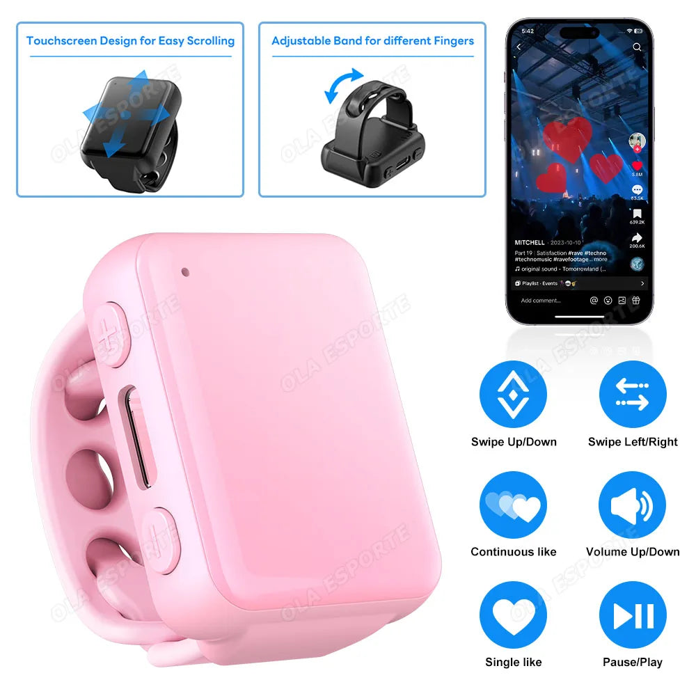 Multifunctional Ring Remote Control Smart Ring Video Camera control, Document remote control,Smartring Men Women for Android IOS