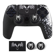 Anti-Slip Controller Skin Shell for PS5 Controller Silicone Cover Case with Rubber Thumb Grip Gaps and Touch Pad Sticker For PS5