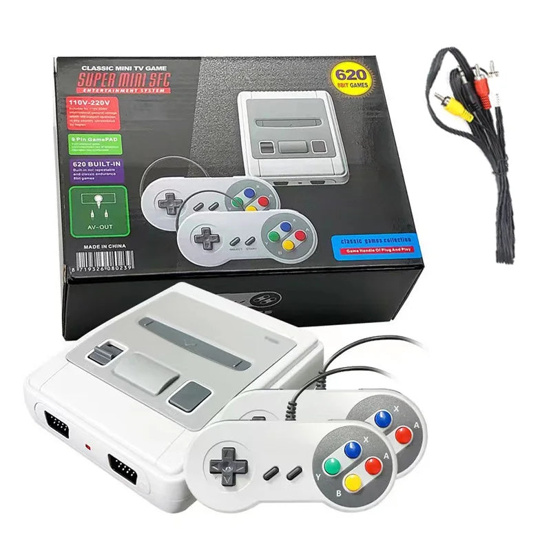 Mini Portable Retro Video Game Console For SNES Home Game Player AV Output Built in SFC620 Game with Wired Gamepad GameAccessory
