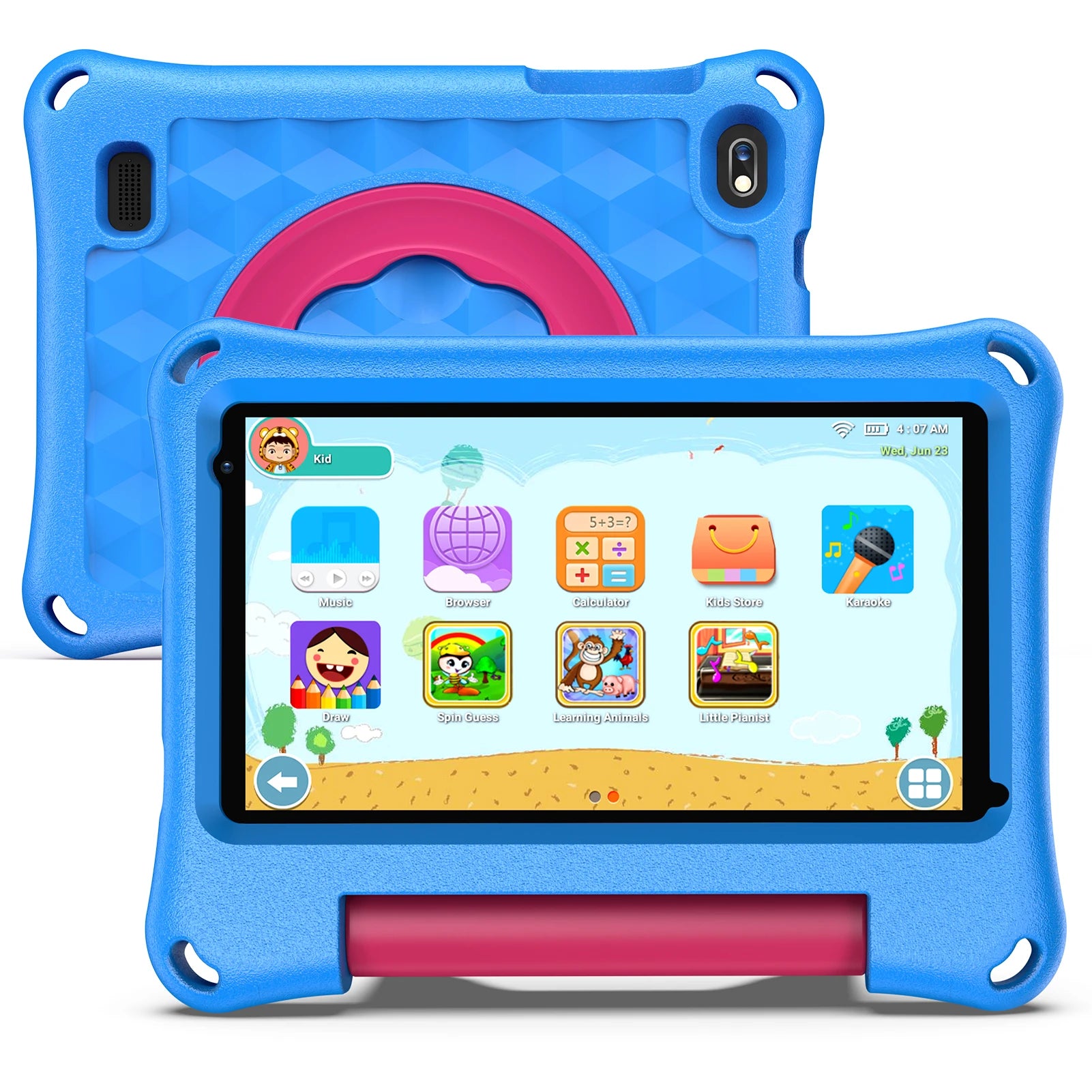Keep your little ones entertained and safe with this 7-inch kids tablet—featuring WiFi, dual cameras, and a child safety mode perfect for toddlers!