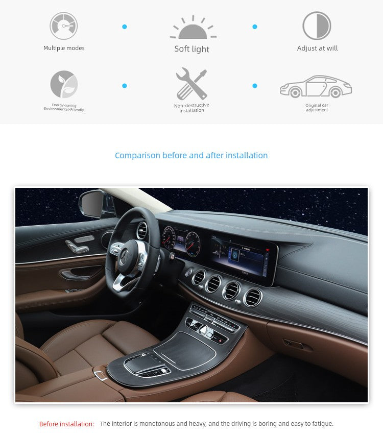 24 Mercedes-Benz E300L Luminous Turbine Air Outlet Ambience Light E260l Luminous Cover Ambience Light Rotate Treble