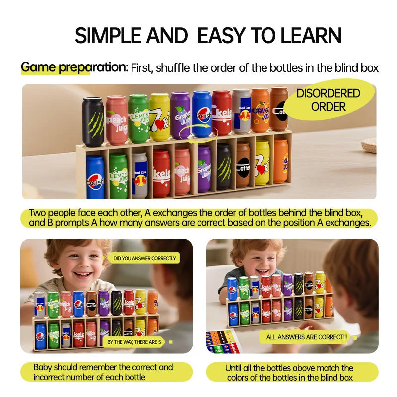 Children's Fun Beverages Color Match Toys Guessing Fun Memory Training Interactive Board Game Early Puzzle Toys Kids Gifts