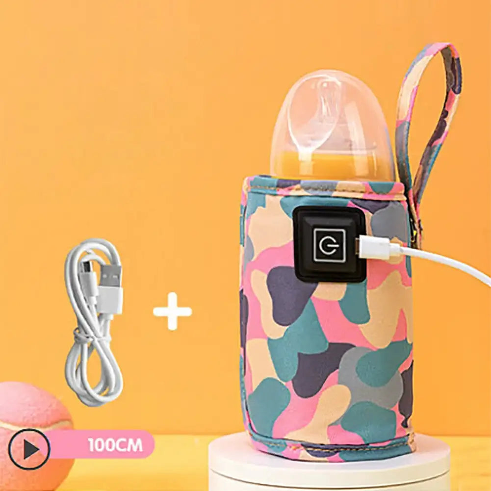 Keep your baby’s bottle warm on-the-go with this USB-powered portable bottle warmer—perfect for heating baby milk anytime, anywhere!