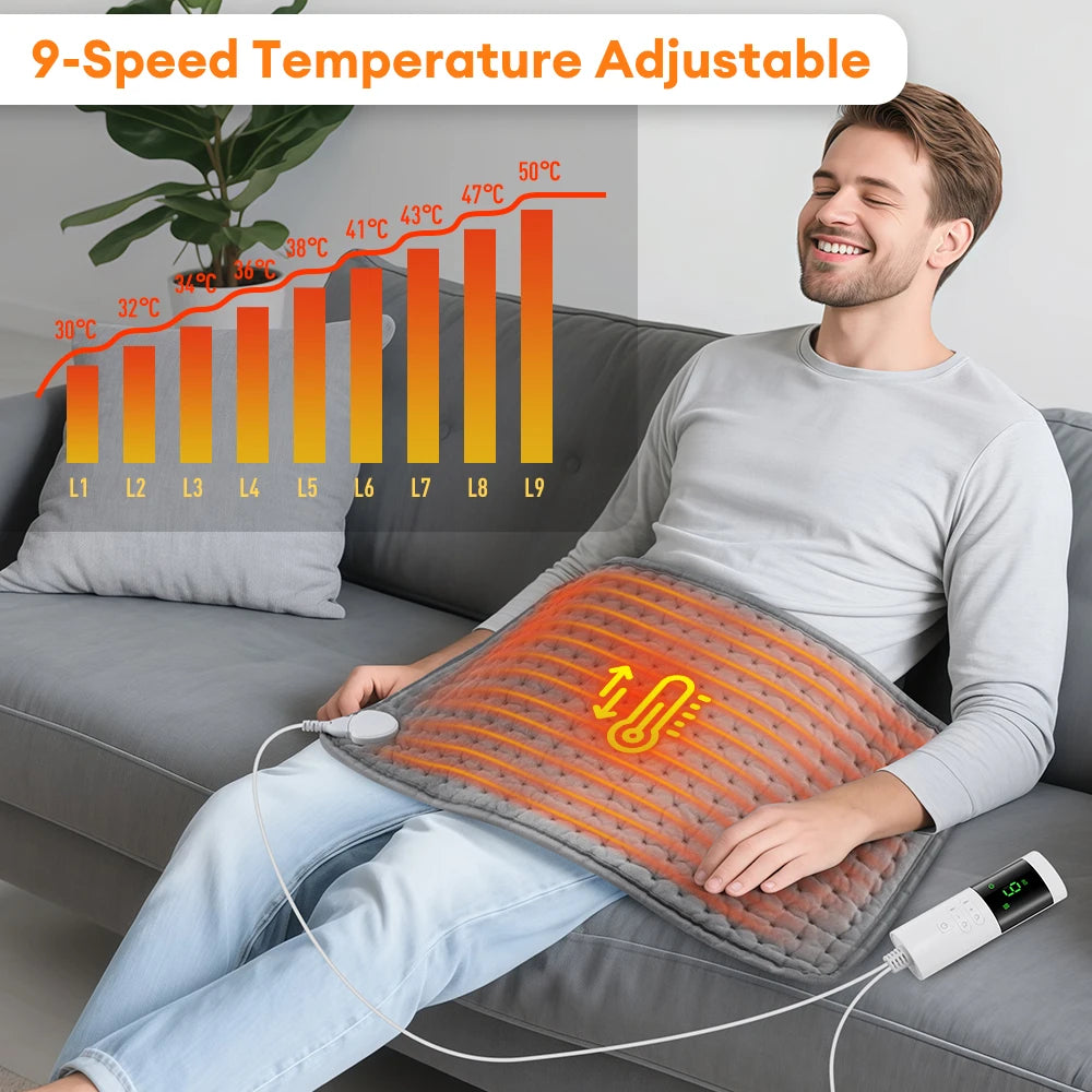 Electric Heating Pad Soft Heated Pad 9 Constant Temperature Levels 4 Mode timing Blanket for Shoulder Knee Legs Keep Warm