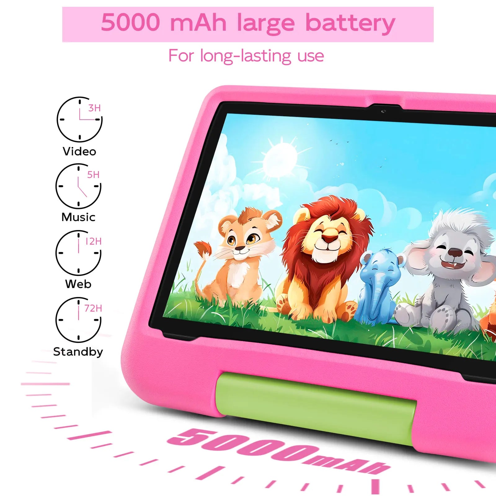 ANRY Kids Tablet Android 15 10.1 Inch CPU A523 2.0GHZ Octa-Core 4GB RAM 64GB ROM 5000Mah Dual Camera Tablets Children's Gifts