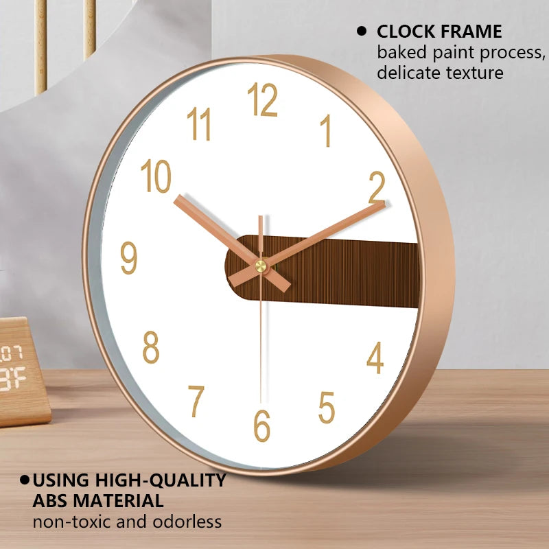 Minimalist Modern Wall Clock Vintage Round Clock ABS Frame Large Easy to Read Numbers for Living Room Bedroom Kitchen Office