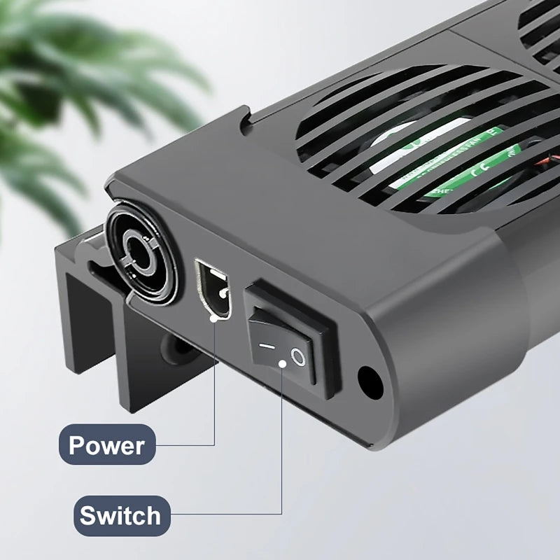 Fish Tank Cooling Fan 135° Rotation Aquarium Cooling Heat Dissipation Cooling Fan Cool Down Temperature 13mm Tank Thickness
