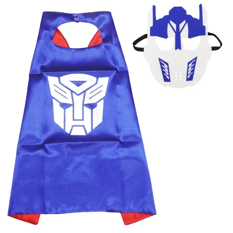 Super Hero Masquerade Mask Cape Cloak Anime Spider Man Batman Cloak Action Captain America Figure Toys Cosplay Child Party Gifts