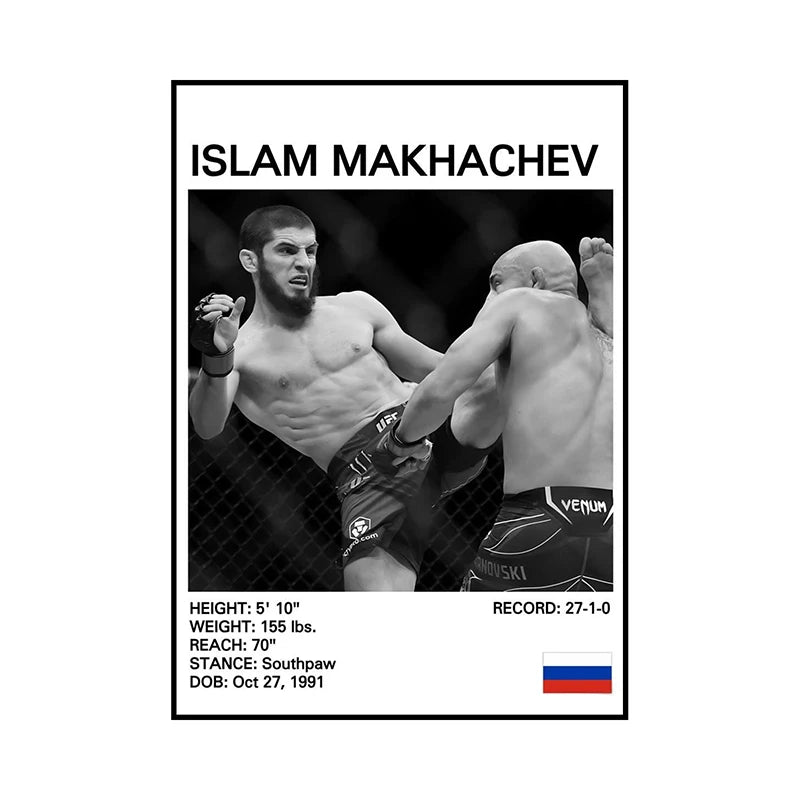 no frame Black and White Boxing Legends Canvas Poster Boxing Inspirational Canvas Painting Print Wall Art for Gym Bedroom Home