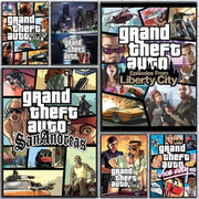 Game Grand T Auto posters Self-adhesive Paper Print Home Living Room Bedroom Entrance Bar Cafe Art