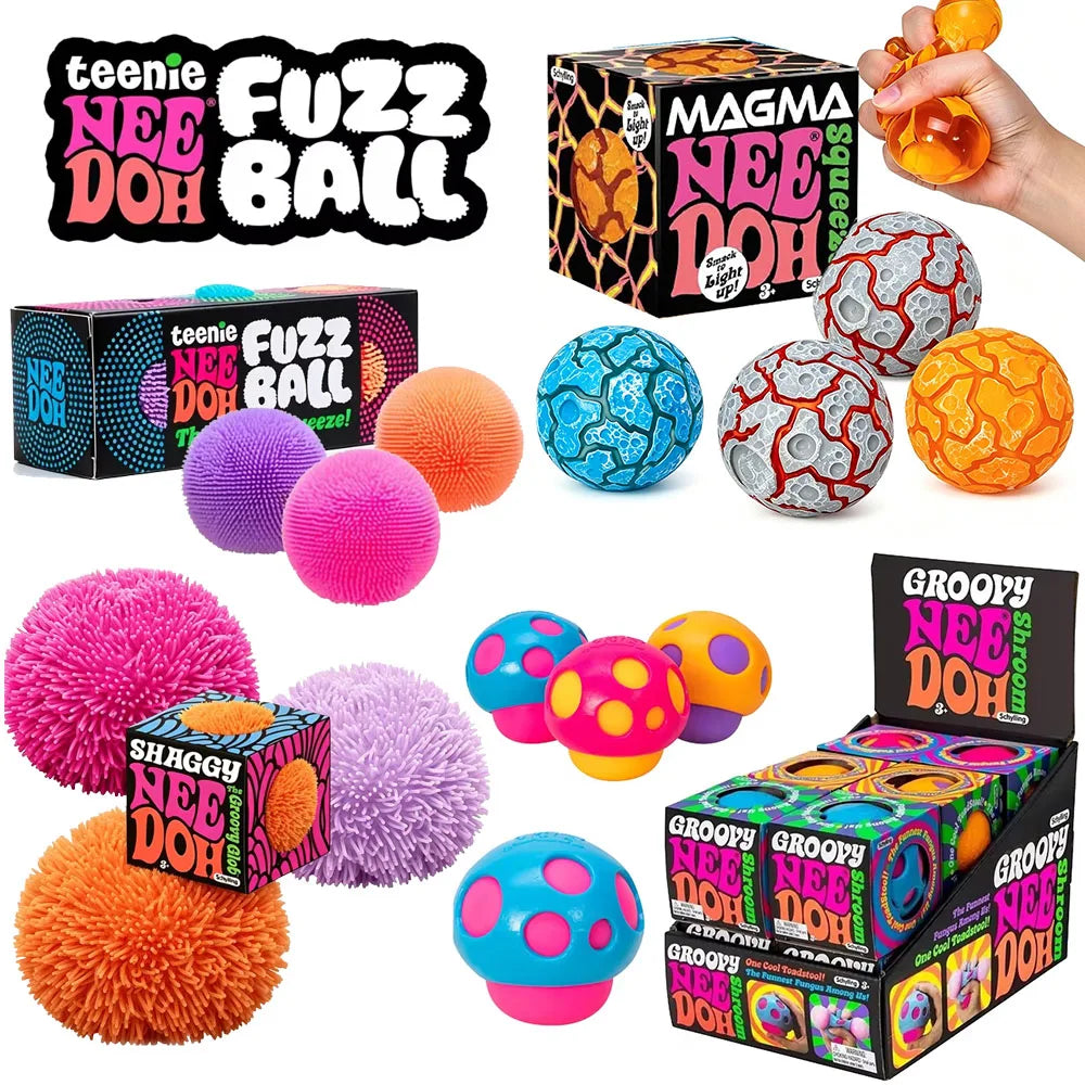 NeeDoh Fuzz Ball Blind Box Series Desktop Ornament Stress Relief Toys Suitable For People Under Pressure Fun Soft Stress Ball