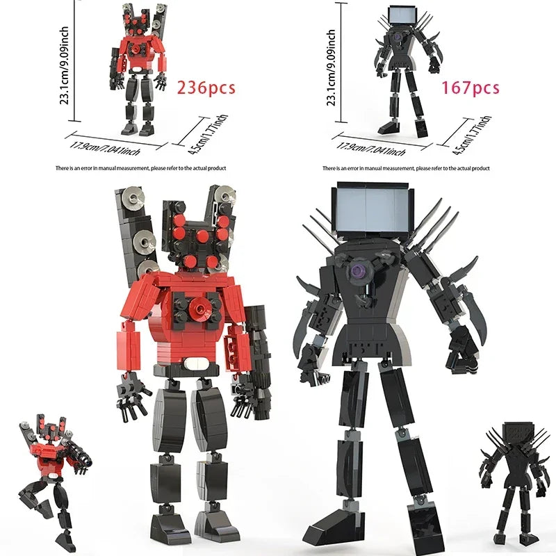 Moc Skibidi Toilet Action Figures Model Building Blocks Camerman Titan Speakerman Surveillance Man TVMan Boys Toys For Kids Gift